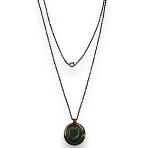 Kalevala Koru Green Granite Bronze 1960's Finland 24" Necklace Vintage